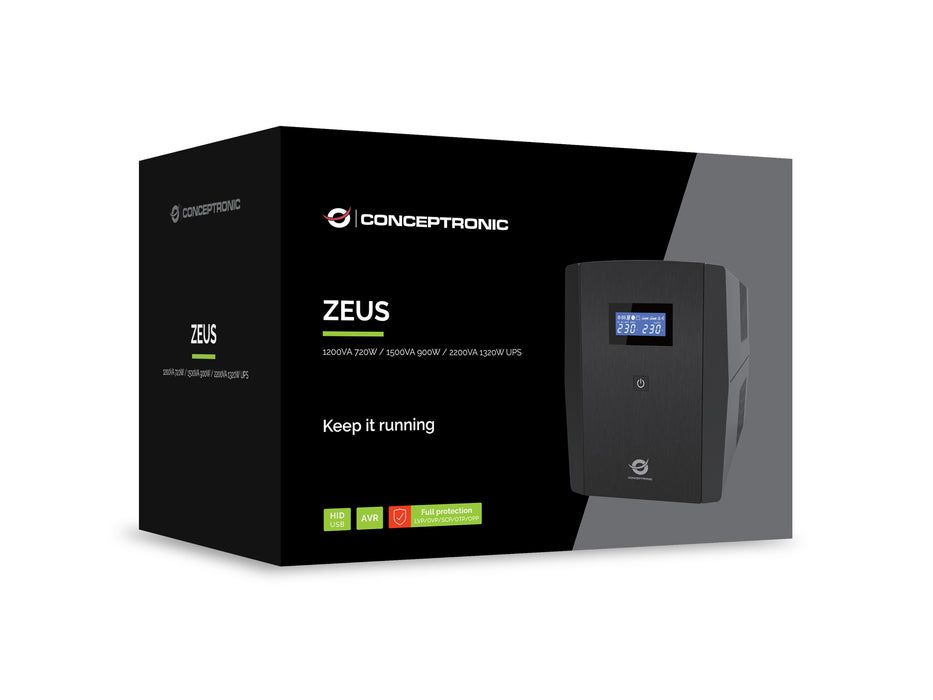 EAN 4015867241455 - Conceptronic ZEUS03G sistema de alimentación ininterrumpida (UPS) Línea interactiva 1,2 kVA 720 W 4 salid imagen 6