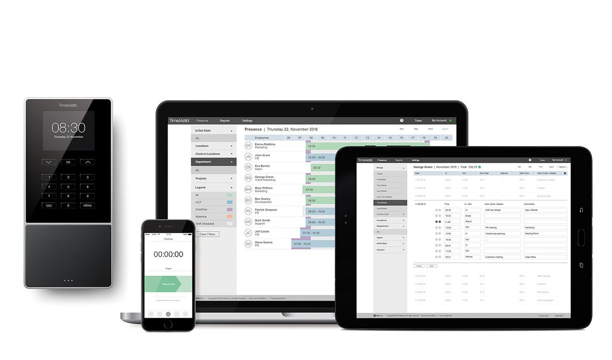 EAN 8717496336071 - Safescan TimeMoto TM-616 Negro Tarjeta de proximidad Corriente alterna TFT Ethernet imagen 9