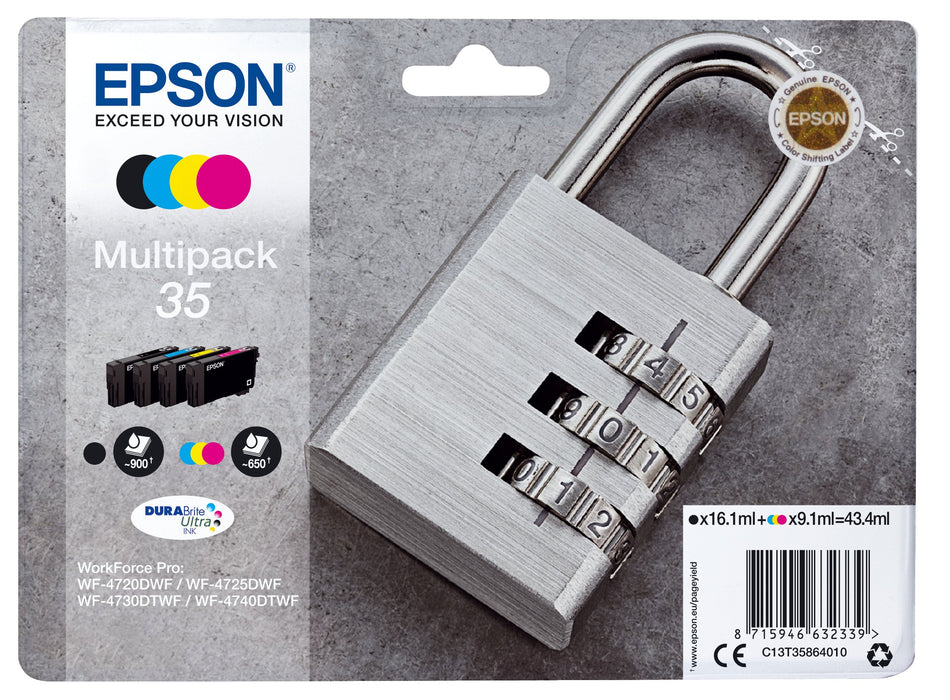 EAN 8715946632339 - Epson Padlock C13T35864010 cartucho de tinta 1 pieza(s) Original Rendimiento estándar Negro, Cian, Magent imagen 1