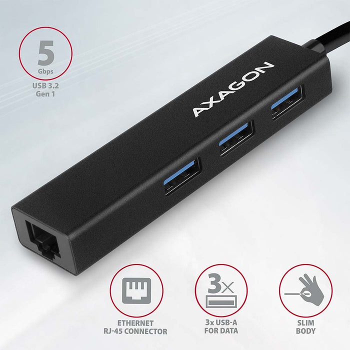 EAN 8595247905598 - Axagon HMA-GL3A Multiport-Hub USB 3.0 Typ A Gbit-LAN 3x USB-A microSD Alámbrico USB 3.2 Gen 1 (3.1 Gen 1) imagen 2