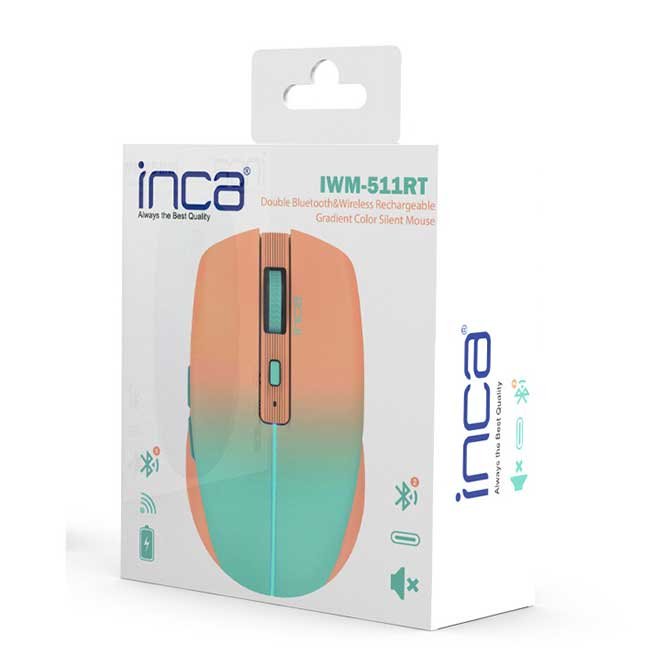 EAN 8681949014109 - Inca IWM-511RT ratón Oficina mano derecha RF Wireless + Bluetooth + USB Type-C Óptico 1600 DPI imagen 6