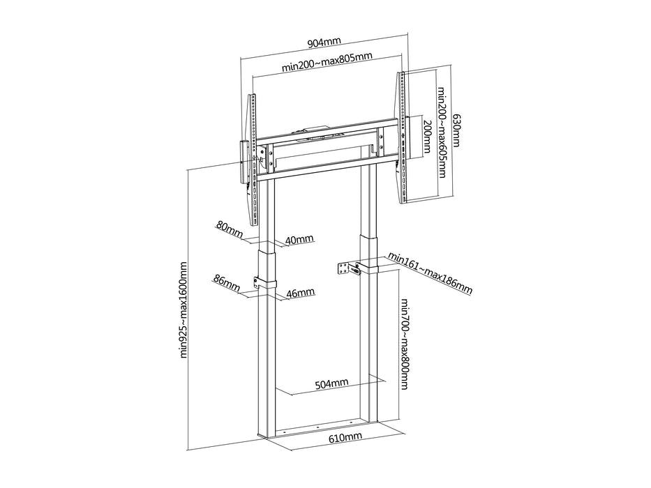 EAN 4015867238431 - Equip 650347 soporte para TV 2,54 m (100") Negro imagen 9