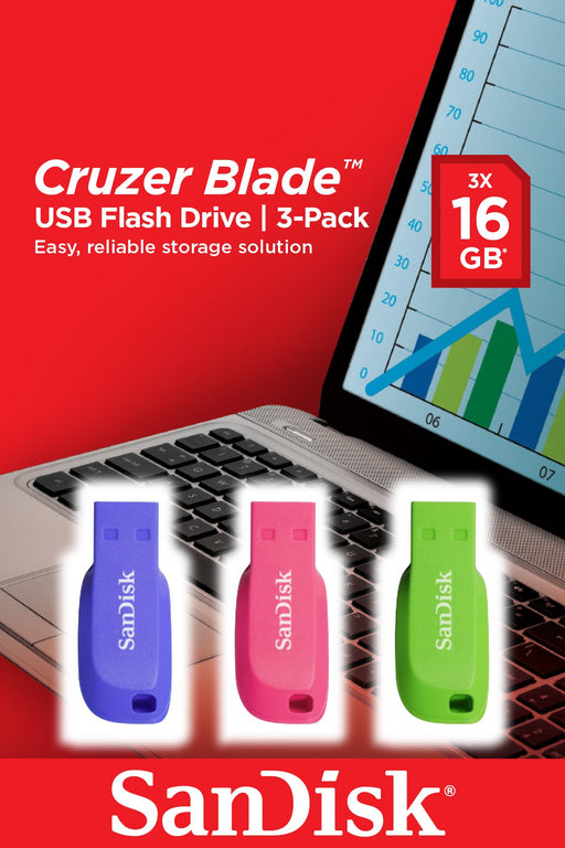 EAN 0619659153755 - SanDisk Cruzer Blade 16GB unidad flash USB USB tipo A 2.0 Azul, Verde, Rosa imagen 2