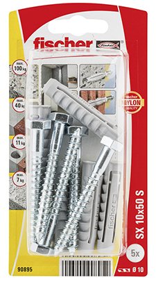 EAN 4006209908952 - Fischer 90895 tornillo de anclaje y taco 5 pieza(s) Set de tornillos y anclajes 50 mm imagen 1