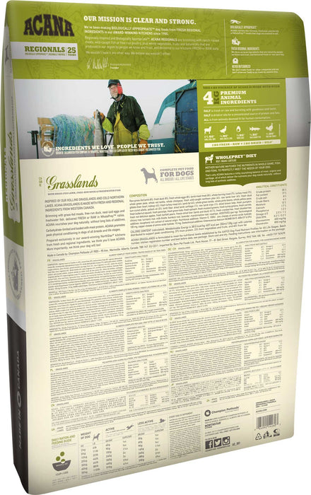 EAN 0064992542115 - Acana Dog TF Regionals Grasslands 11,4 kg Adulto Pato, Egg, Pescados, Cordero imagen 2