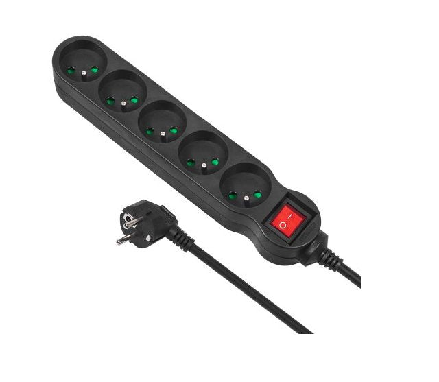 EAN 5902211108139 - Maclean MCE184 base múltiple 3 m 5 salidas AC Interior Negro imagen 1