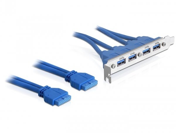 EAN 4043619829743 - DeLOCK 2 x USB 3.0 19-pin - 4 x USB 3.0-A imagen 1