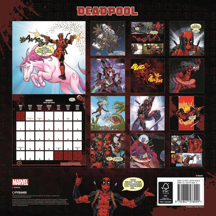 Deadpool Calendario 2019