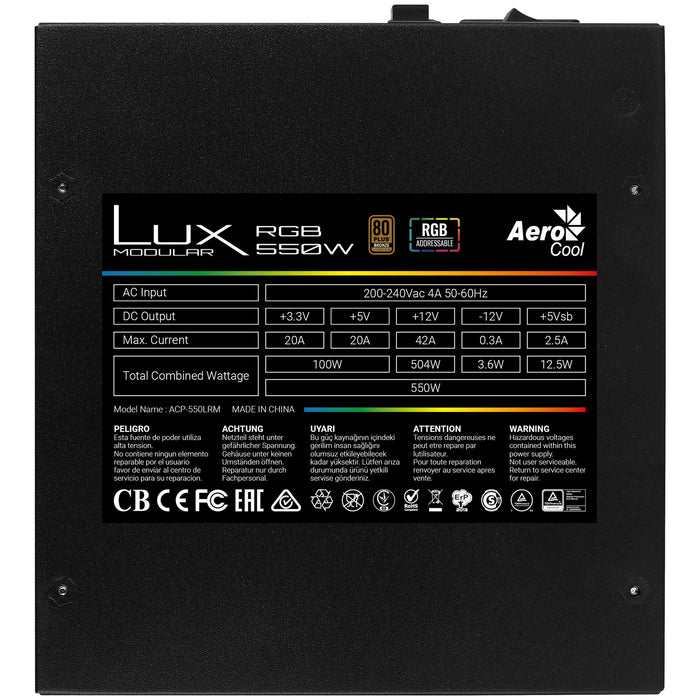 EAN 4718009153868 - Aerocool LUX RGB 550M unidad de fuente de alimentación 20+4 pin ATX imagen 3