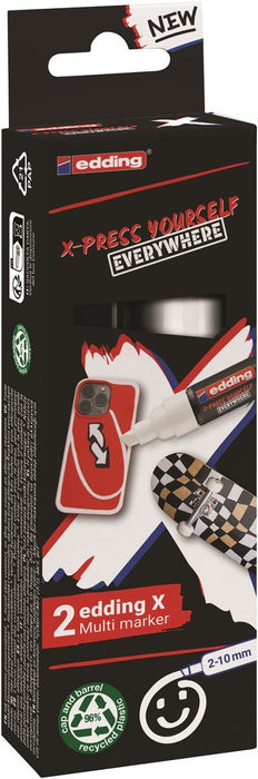 EAN 4057305067135 - Edding 6900 X Multimarker marcador permanente Punta de cincel Negro, Blanco 2 pieza(s) imagen 6