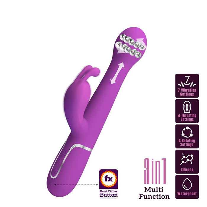 Pretty Love - Dejon Vibrador Rabbit Multifunción 3 En 1 Morado