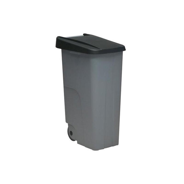 Denox Contenedor De Basura Eco C/Ruedas Y Asa 110l Gris C/Tapa Negro