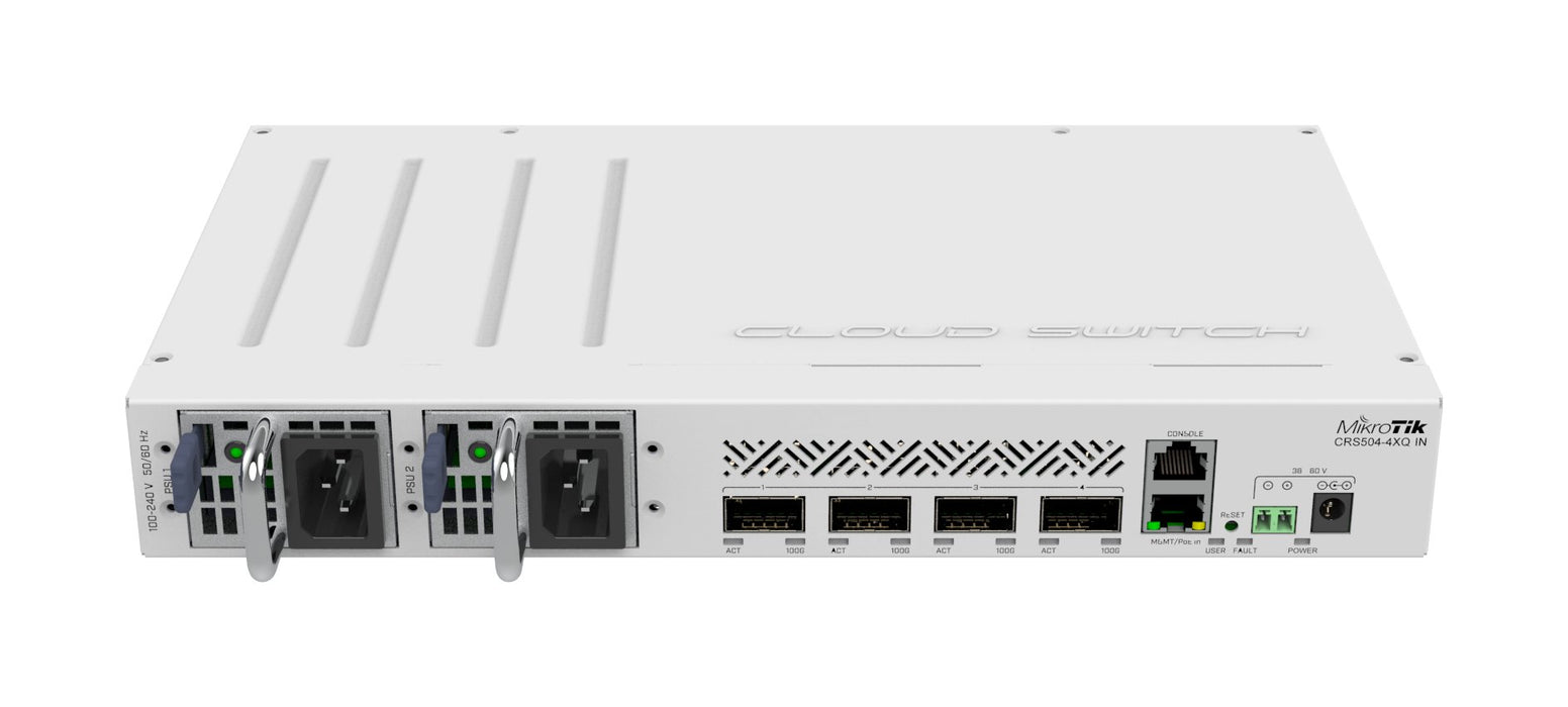 EAN 4752224007407 - Mikrotik CRS504-4XQ-IN switch Gestionado Fast Ethernet (10/100) Energía sobre Ethernet (PoE) Blanco imagen 2