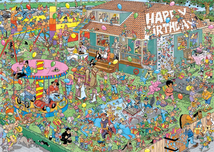 EAN 8710126200353 - Jan van Haasteren Children's Birthday Party 1000 pcs Puzzle rompecabezas 1000 pieza(s) Cómics imagen 2