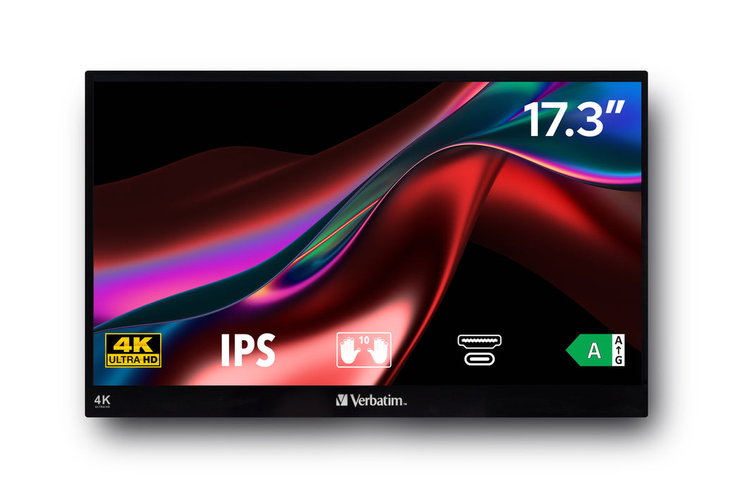 EAN 0023942322122 - Verbatim 32239 pantalla para PC 43,9 cm (17.3") 3840 x 2160 Pixeles 4K Ultra HD LCD Pantalla táctil Negro imagen 3