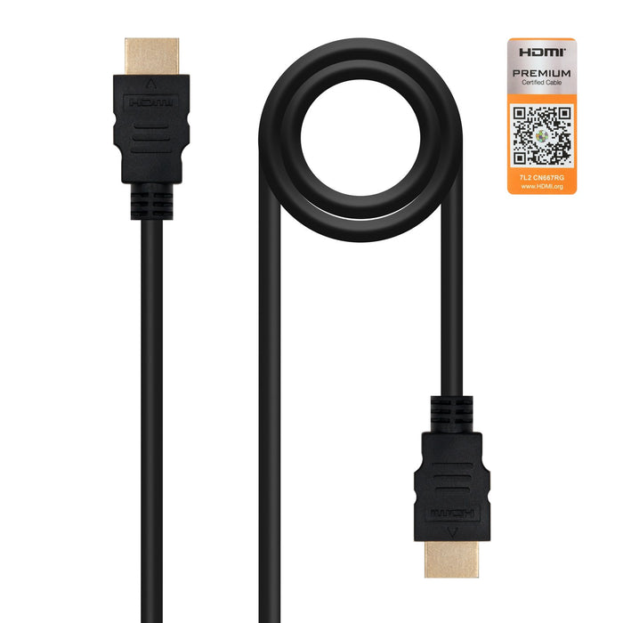 EAN 8433281007666 - Nanocable HDMI V2.0, 1m cable HDMI HDMI tipo A (Estándar) Negro imagen 1
