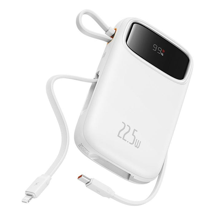 EAN 6932172636289 - Baseus Qpow2 Dual-Cable Digital Display Fast Charge Power Bank 10000mAh 22.5W Stellar White Polímero de l imagen 1