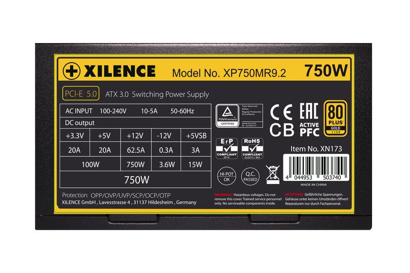 EAN 4044953503740 - Xilence Performance X Series XP750MR9.2 unidad de fuente de alimentación 750 W 20+4 pin ATX ATX Negro, Ro imagen 4