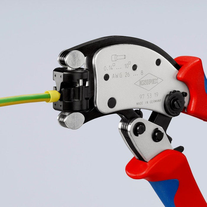 EAN 4003773088097 - Knipex 97 53 19 crimpadora Herramienta para prensar Negro, Azul, Rojo imagen 16