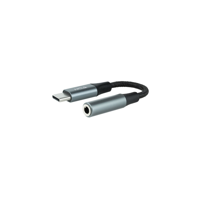 EAN 8433281012202 - Nanocable 10.24.1204 cable de audio 0,11 m 3,5 mm USB C Negro, Gris imagen 1