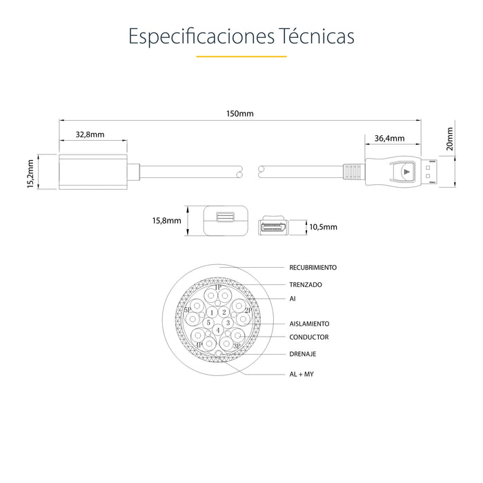EAN 0065030839921 - StarTech.com DP2MDPMF6IN cable DisplayPort 0,152 m Negro imagen 7