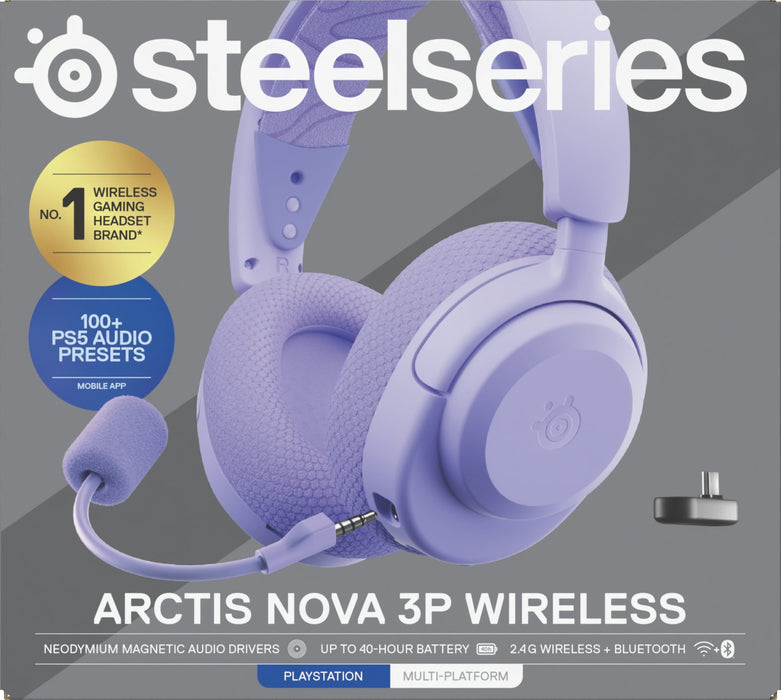 EAN 5707119061315 - Steelseries Arctis Nova 3P Auriculares Inalámbrico Diadema Música/uso diario Bluetooth Lavanda imagen 8