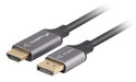 EAN 5901969441536 - Lanberg CA-DPHD-20CU-0018-BK adaptador de cable de vídeo 1,8 m DisplayPort HDMI tipo A (Estándar) Negro,  imagen 1