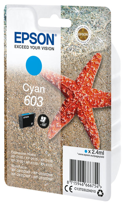EAN 8715946666754 - Epson C13T03U24010 cartucho de tinta 1 pieza(s) Original Rendimiento estándar Cian imagen 2