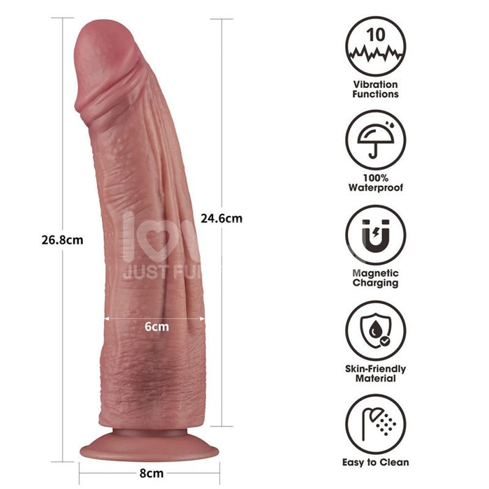 Dildo Dual Density Con Vibración 10.5