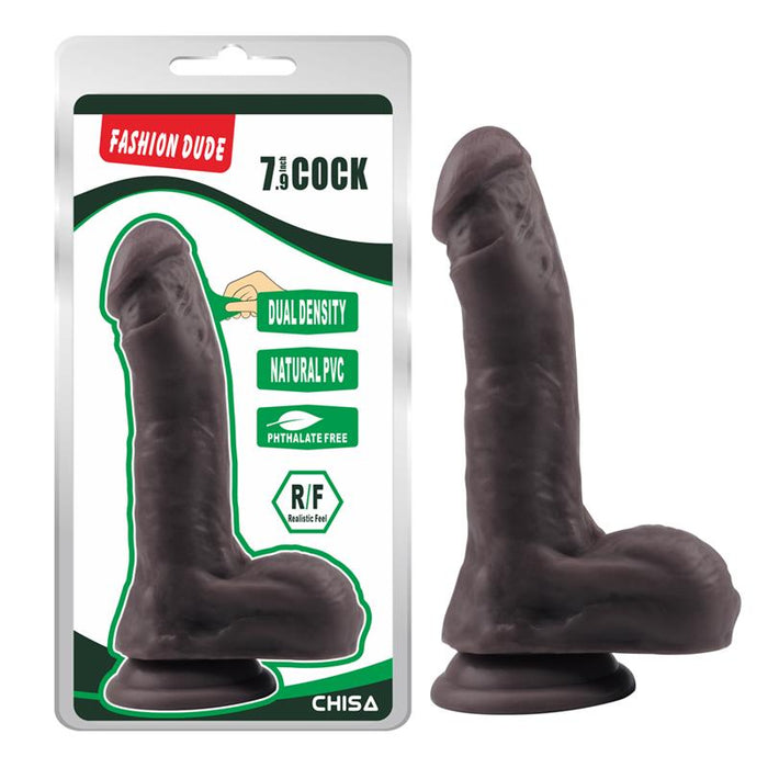 Dildo Dual Density Fashion Dude 20.5 X 4.5 Cm Marron