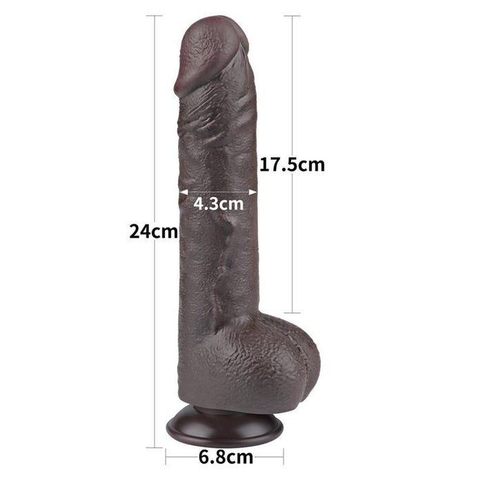 Dildo Dual Layer Piel Deslizante 9.5