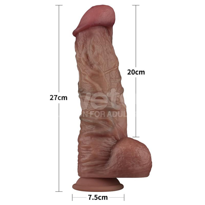 Dildo Dual Layered Xxl 10.5 Negro