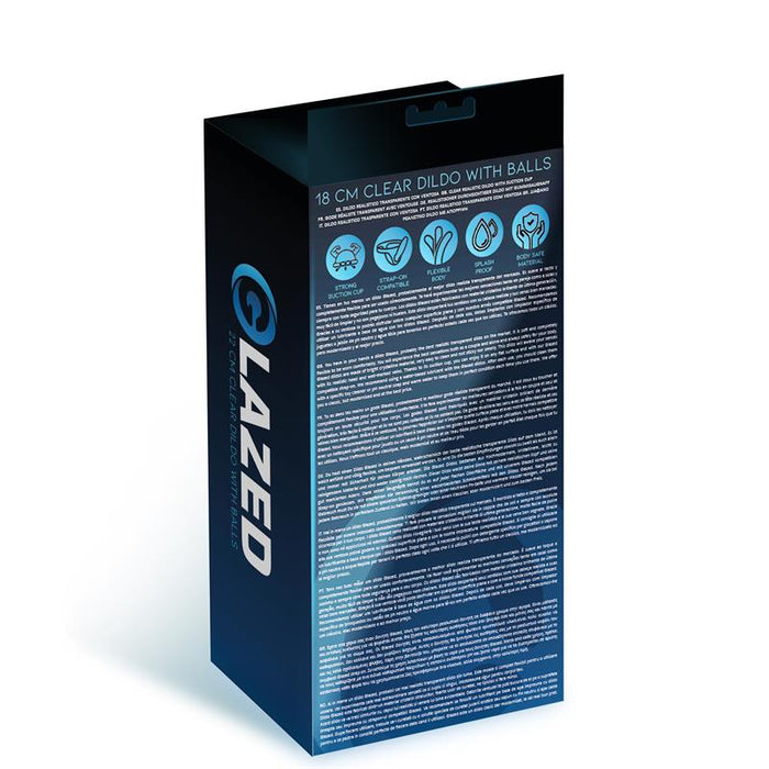 Dildo Realista Con Testículos Material Cristalino 18 Cm