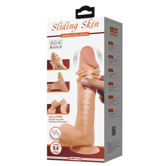 Pretty Love - Sliding Skin Series Dildo Realístico Con Ventosa Piel Deslizante Control Remoto Natural 24 Cm