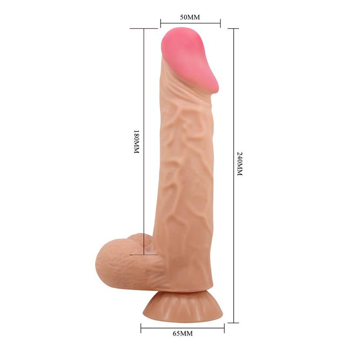 Pretty Love - Sliding Skin Series Dildo Realístico Con Ventosa Piel Deslizante Control Remoto Natural 24 Cm