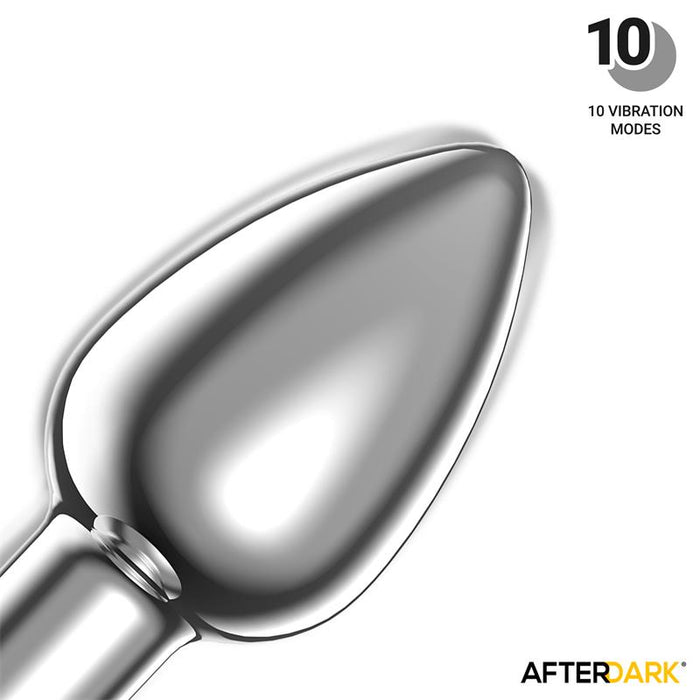 Dimpor Plug Anal Cromado Con Vibración Usb Magnético Talla S