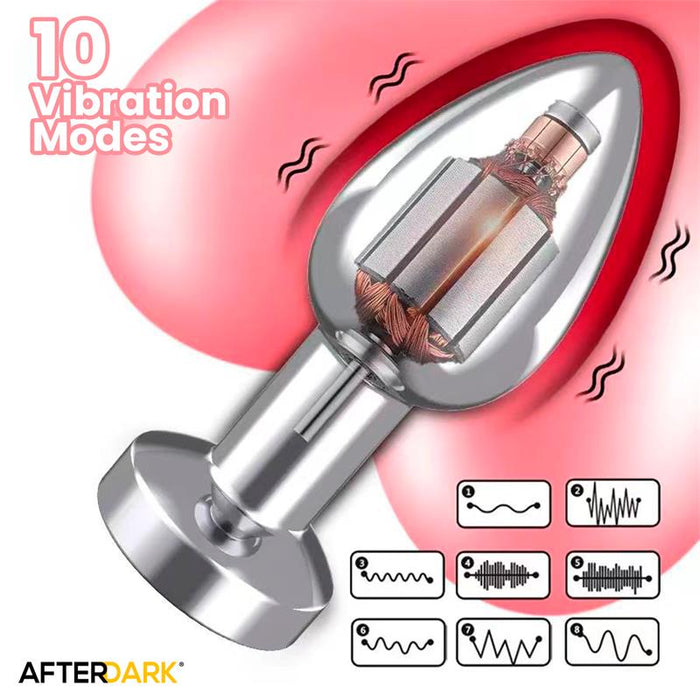 Dimpor Plug Anal Cromado Con Vibración Usb Magnético Talla S