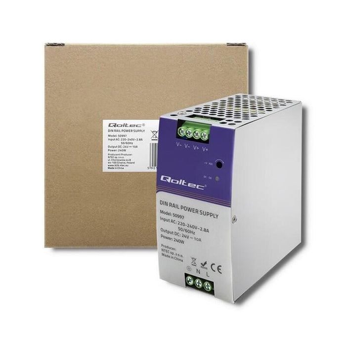 Din Rail Power Supply    240w, 24v, 10a