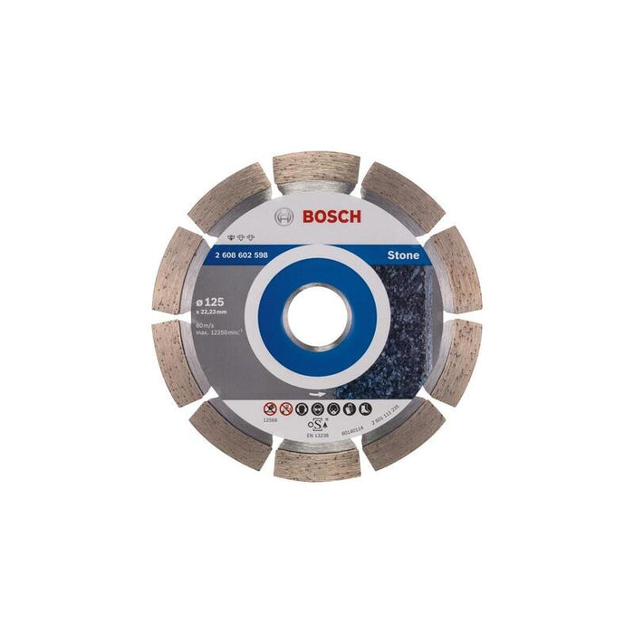 Disco De Corte Diamantado Bosch Professional Standard Para Piedra, Ø 125 Mm, Diámetro 22,23 Mm 2608602598