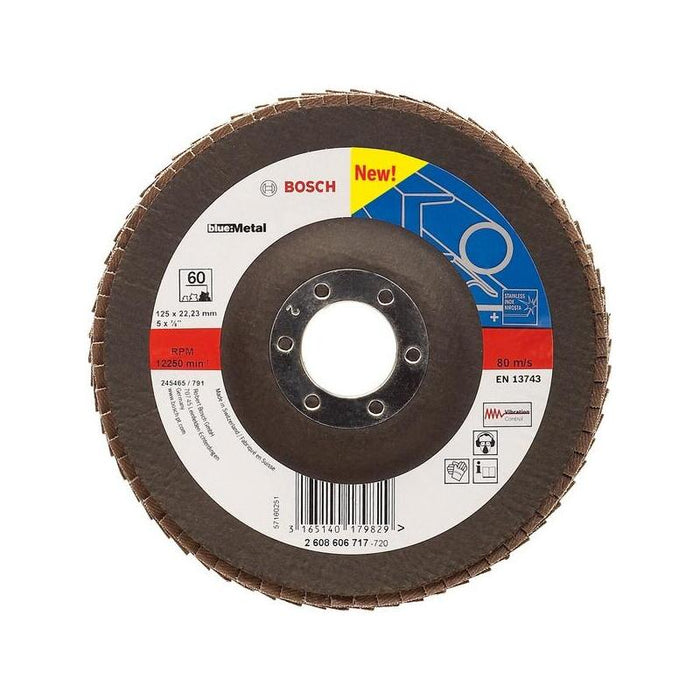 Disco De Láminas Bosch X551 Expert Para Metal, Ø 125 Mm, K80 (Diámetro Interior De 22,23 Mm, En Ángulo)  2608606718