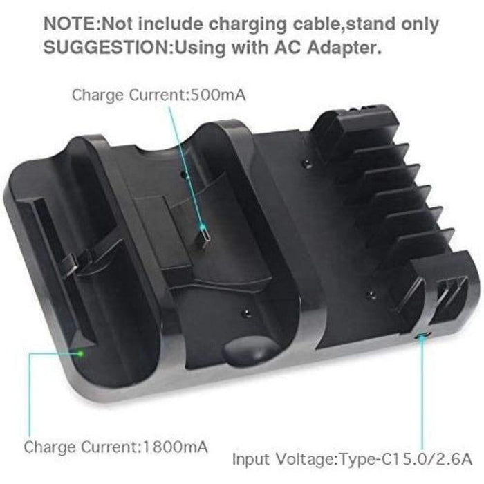 Dobe Tns-895 Soporte Carga Mandos Nintendo Switch Negro  Base De Carga