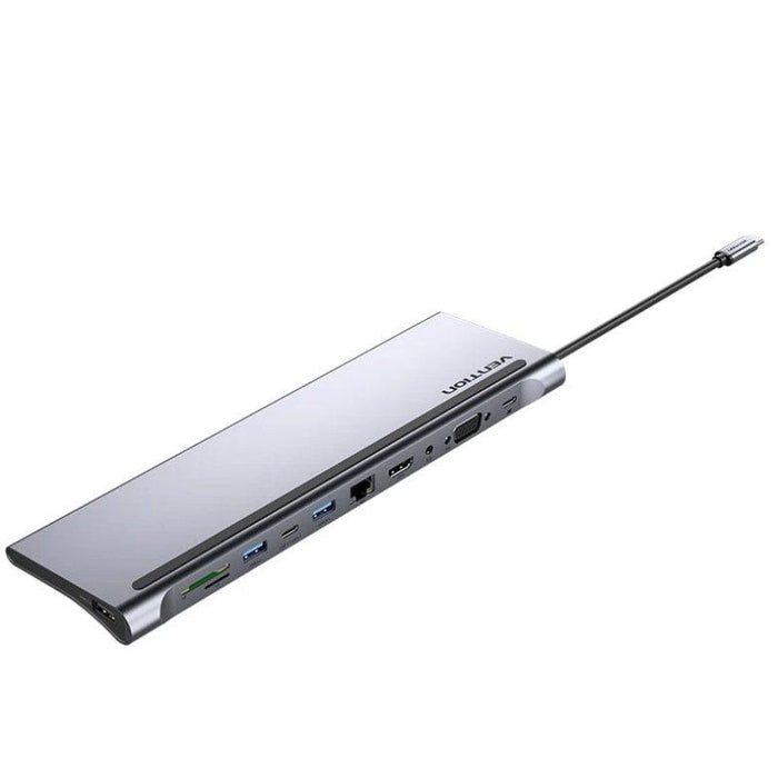 Docking Usb Tipo-C Vention Ththc 1xhdmi 1xvga 3xusb 1xusb Tipo-C 1xusb Tipo-C Pd 1xrj45 1xlector Tarjetas Sd Y Microsd Jack 3.5 Gris