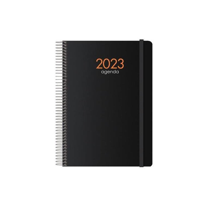 Dohe Agenda Anual Syncro Espiral Dia Página 15x21 Cm Negro Castellano 2023