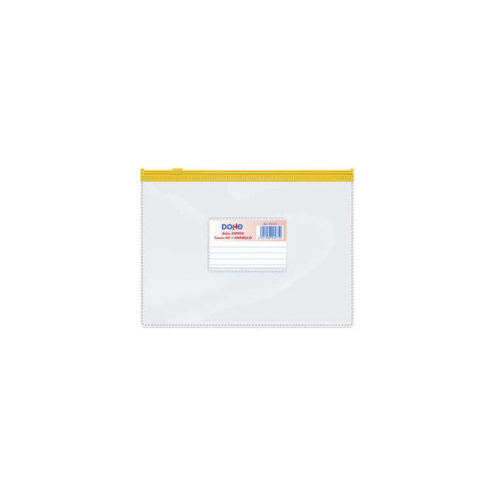 Dohe Bolsa Zipper Apaisada Pvc Transparente 150 Micras - Tamaã±O A5 - Apertura Superior - Cierre Zip Hermetico