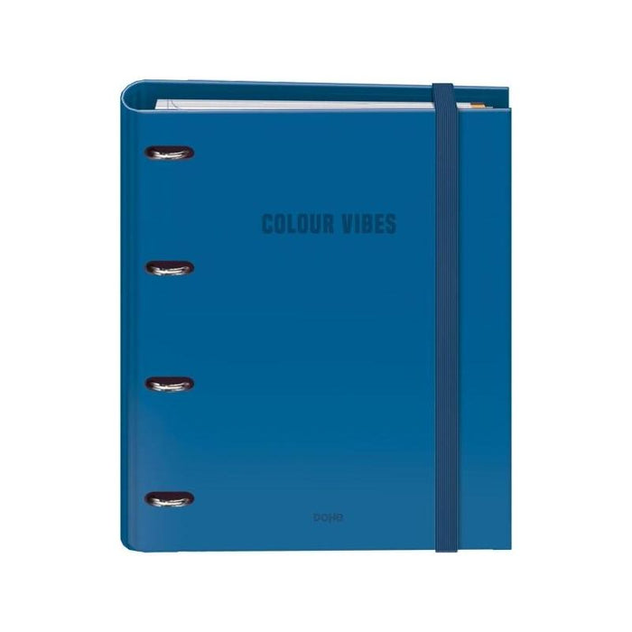 Dohe Colour Vibes Carpeta De 4 Anillas Mixtas De 35mm Recambio 100 Hojas Cuadricula 5mm - Formato A4 - Cierre Con Goma