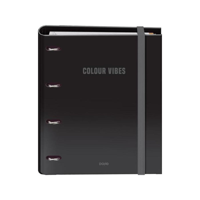 Dohe Colour Vibes Carpeta De 4 Anillas Mixtas De 35mm Recambio 100 Hojas Cuadricula 5mm - Formato A4 - Cierre Con Goma