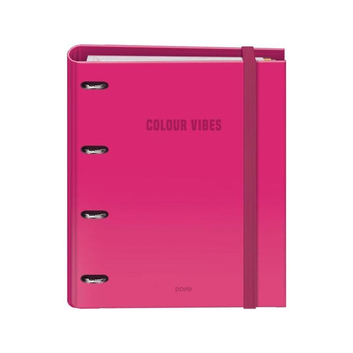 Dohe Colour Vibes Carpeta De 4 Anillas Mixtas De 35mm Recambio 100 Hojas Cuadricula 5mm - Formato A4 - Cierre Con Goma