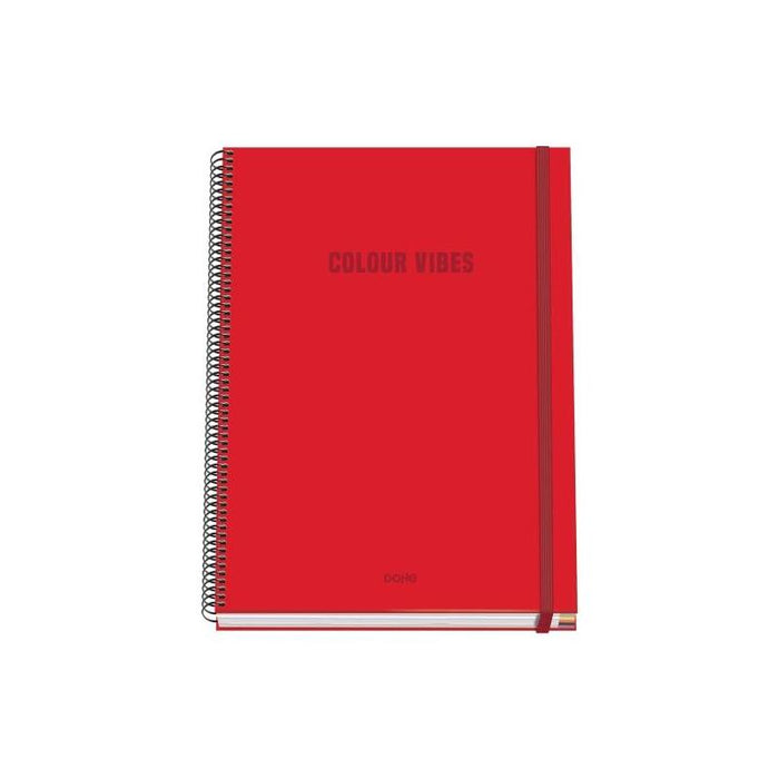 Dohe Colour Vives Cuaderno Espiral A4 100 Hojas Microperforadas Cuadricula 5mm - Tapa Dura Carton Forrado - Cierre De