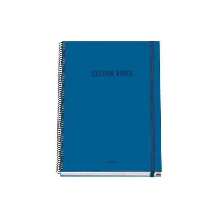 Dohe Colour Vives Cuaderno Espiral A4 100 Hojas Microperforadas Cuadricula 5mm - Tapa Dura Carton Forrado - Cierre De