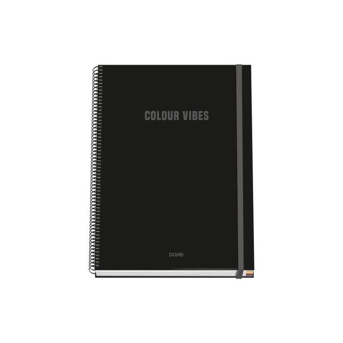Dohe Colour Vives Cuaderno Espiral A4 100 Hojas Microperforadas Cuadricula 5mm - Tapa Dura Carton Forrado - Cierre De